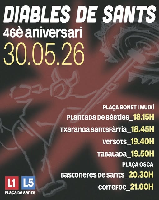 Cartell de l'aniversari dels Diables de Sants