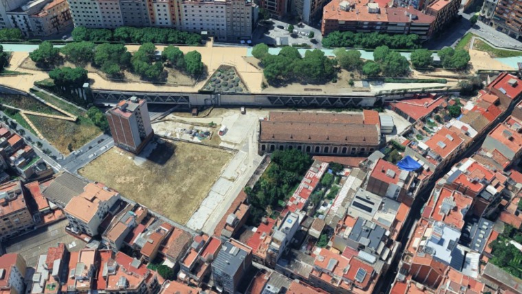 Visió aeria de la rambla de Sants